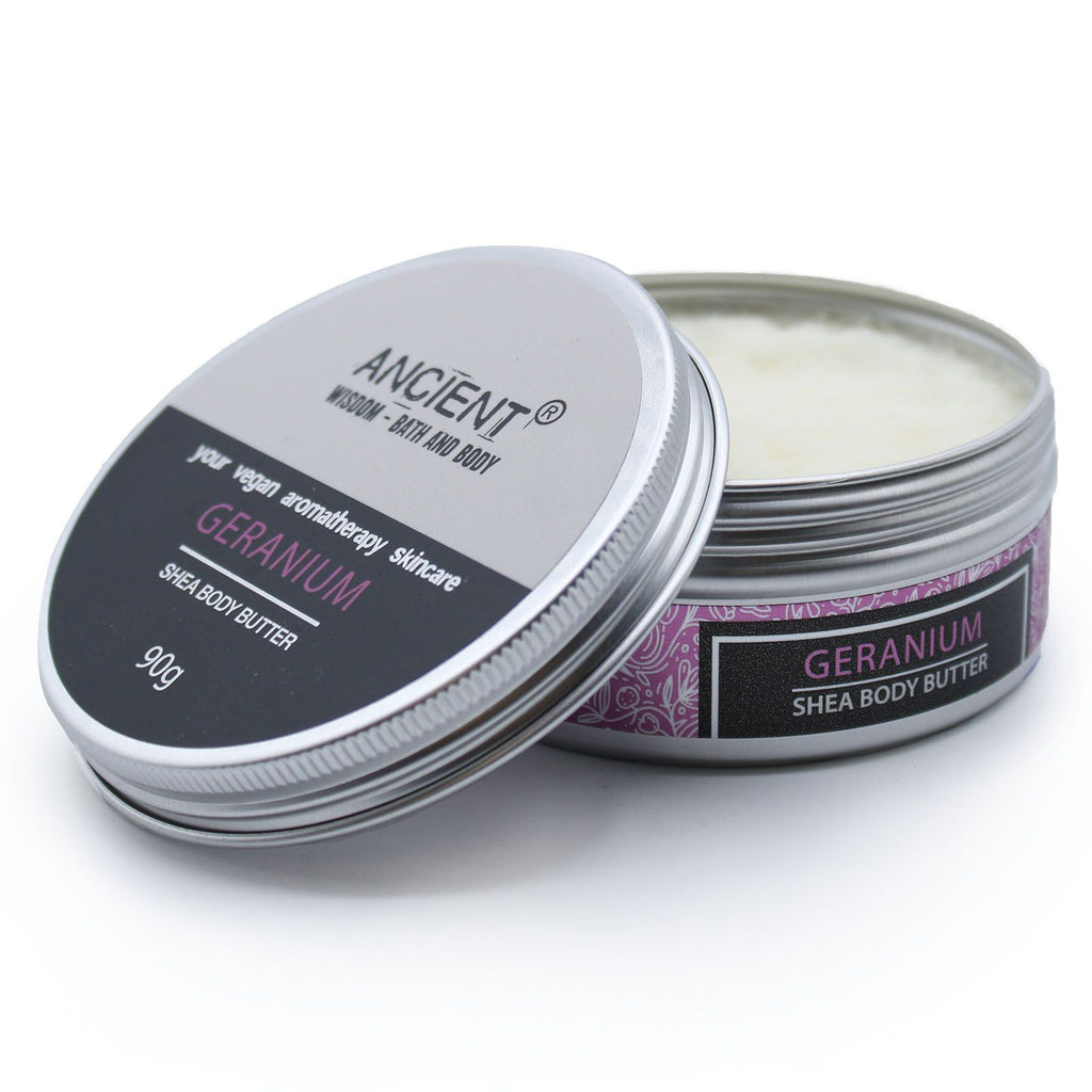 Aromatherapy Shea Body Butter 90g Infused with Geranium Scent
