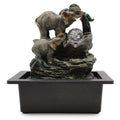 30cm Elephant Family Tabletop Water Feature for Indoor Decor