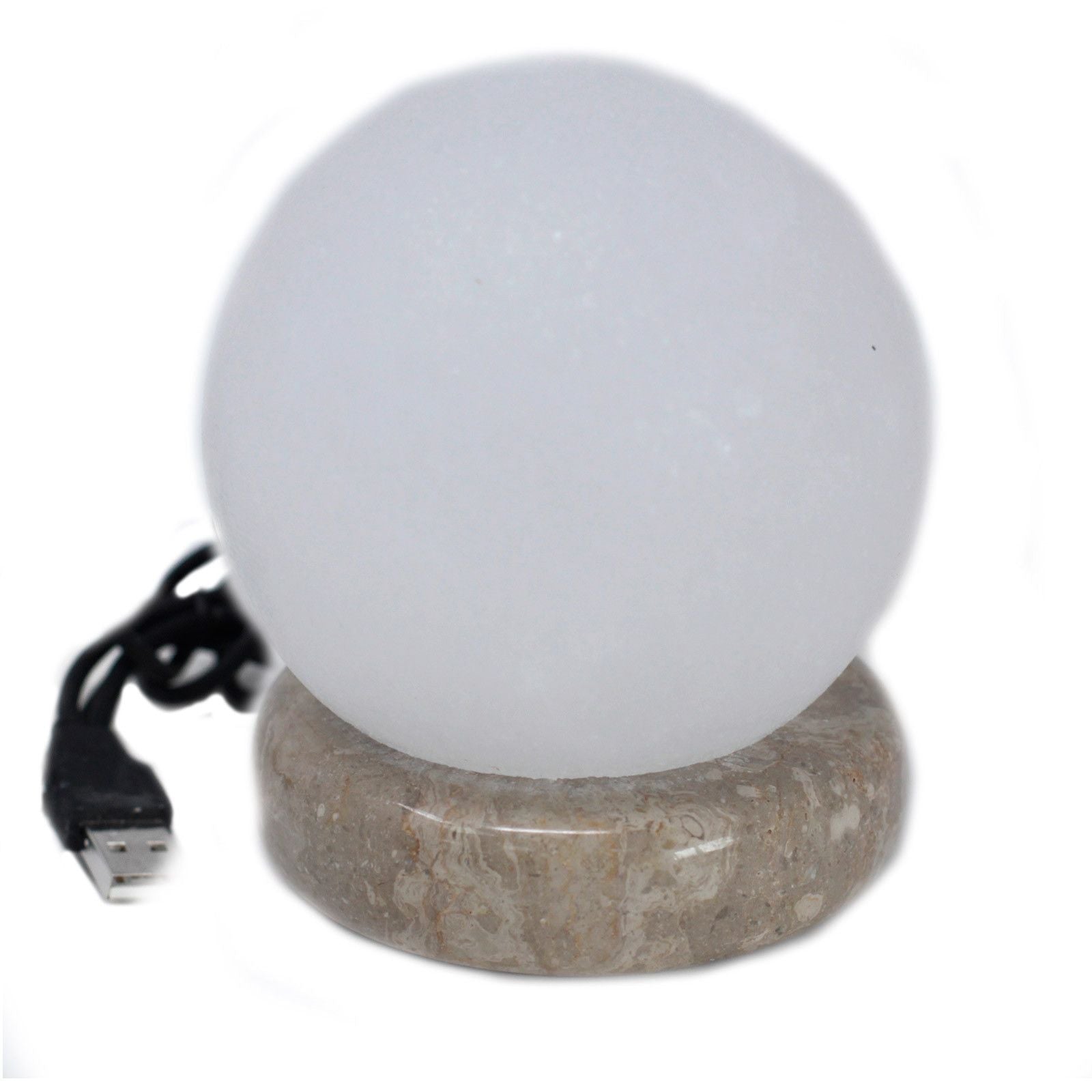 Quality USB Ball White Salt Lamp 9 cm for Home Decor Use