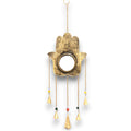 Indian Chimes Hamsa Large Mirror with 5 Bells and Beads