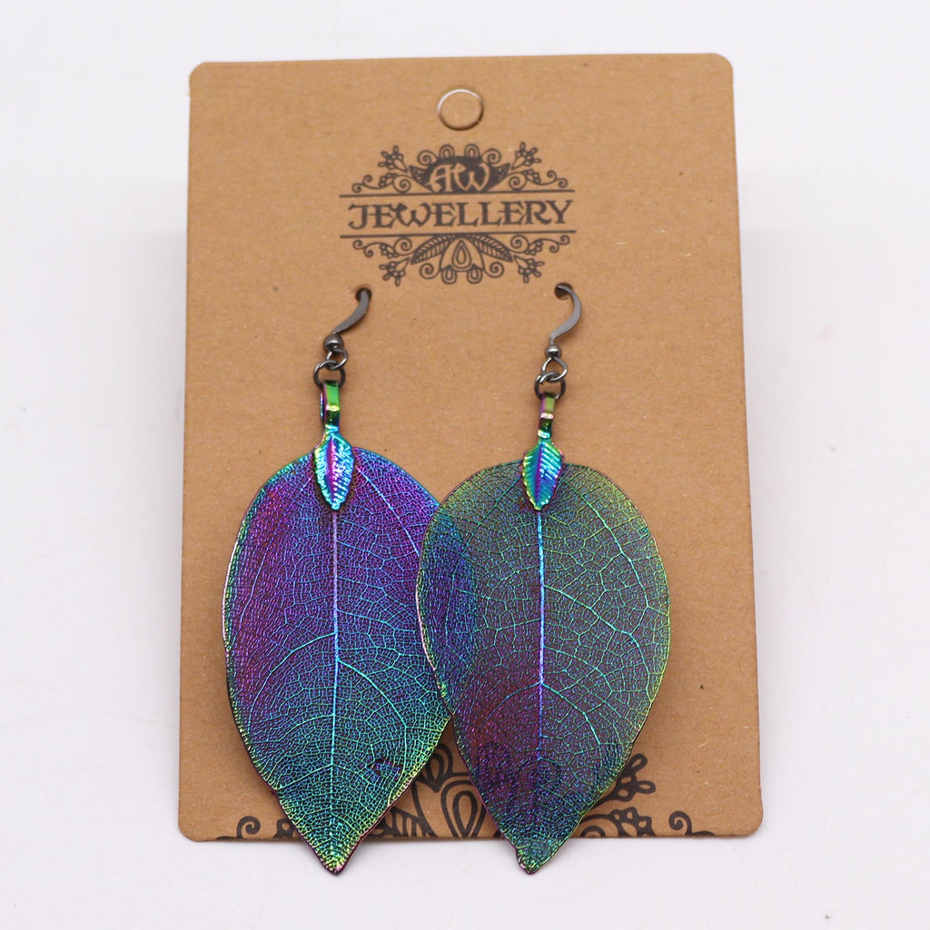 Bravery Leaf Earrings in Multicoloured Nature Inspired Design