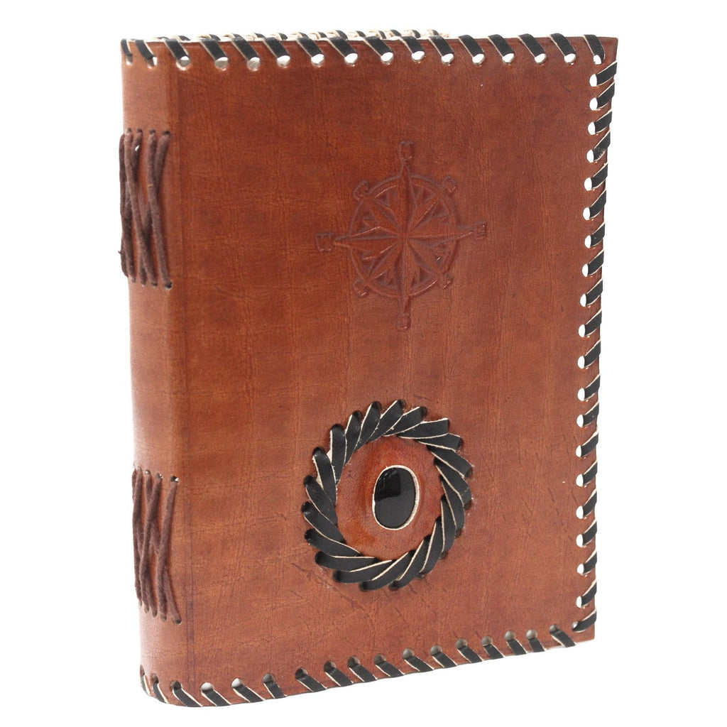 Leather Black Onyx Compas Notebook for Creative Writing Use
