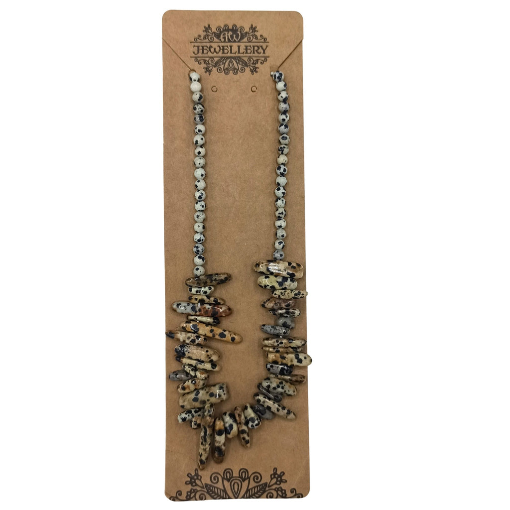 Longstone Gem Necklace with Unique Dalmatian Stone Design