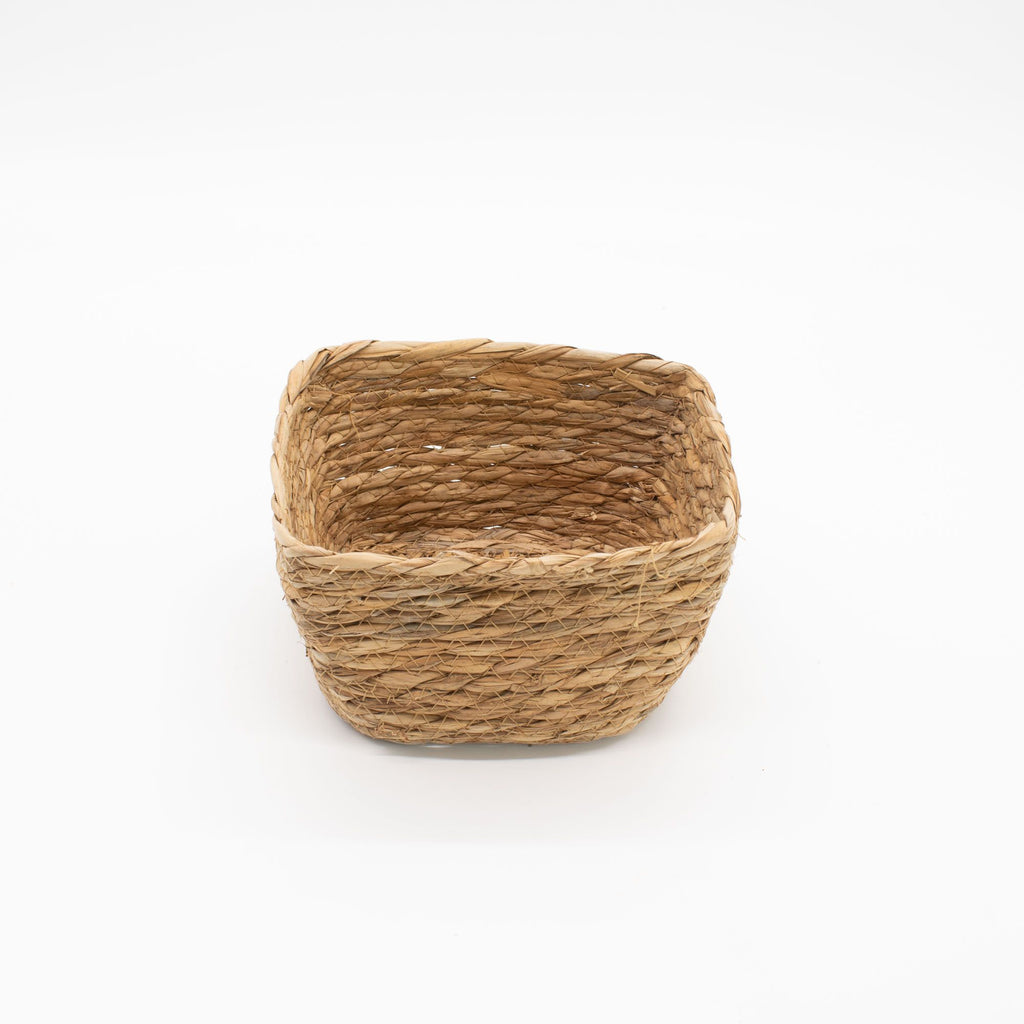 Natural Seagrass Square Baskets Set of 3 for Home Organisation