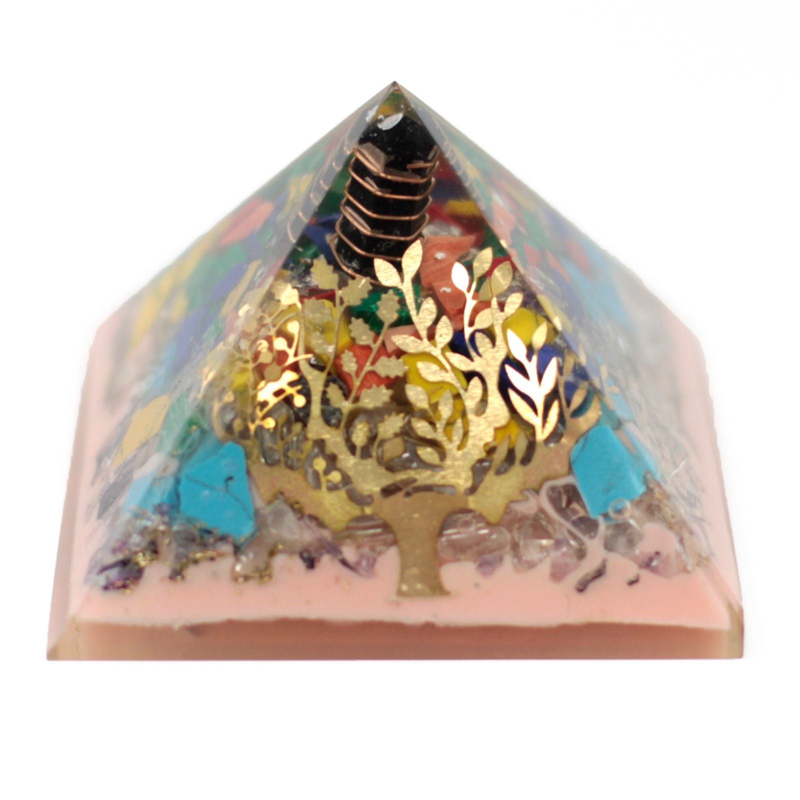 Large Organite Pyramid 70mm Tree Earth Base for Positive Energy