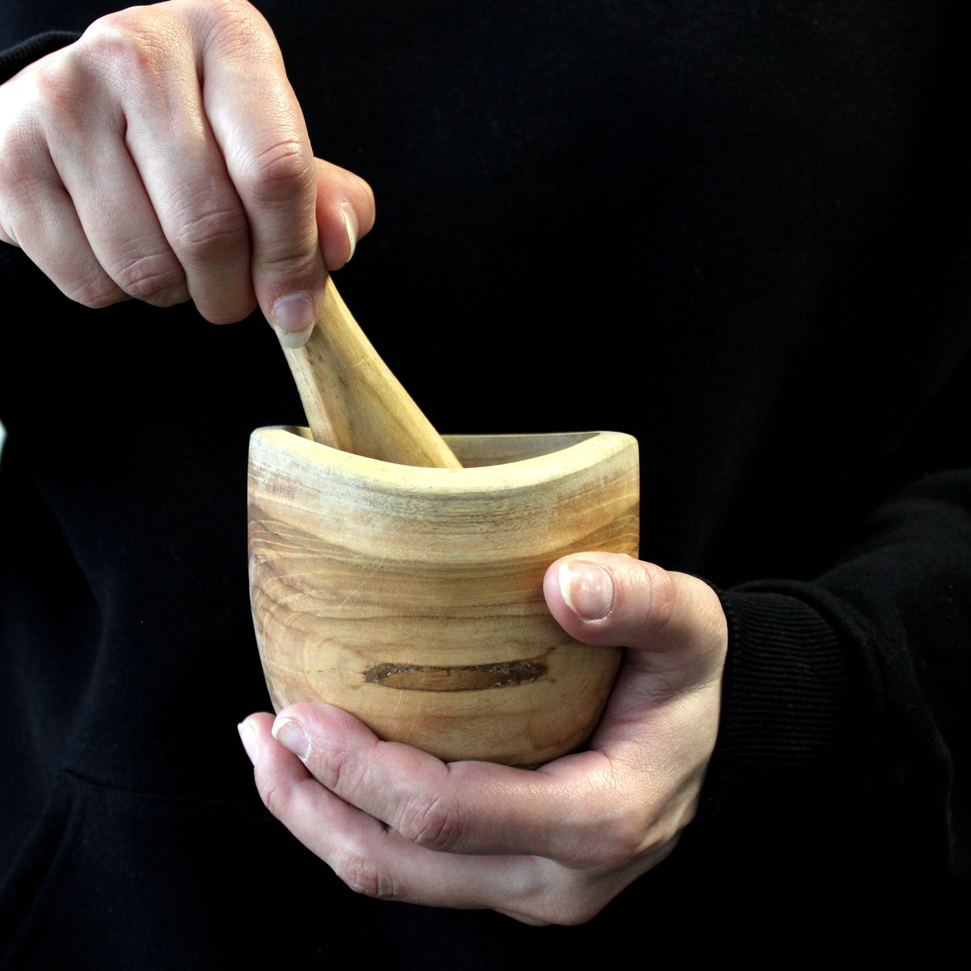 Ergo Teak Pestle and Mortar Small for Grinding Spices and Herbs