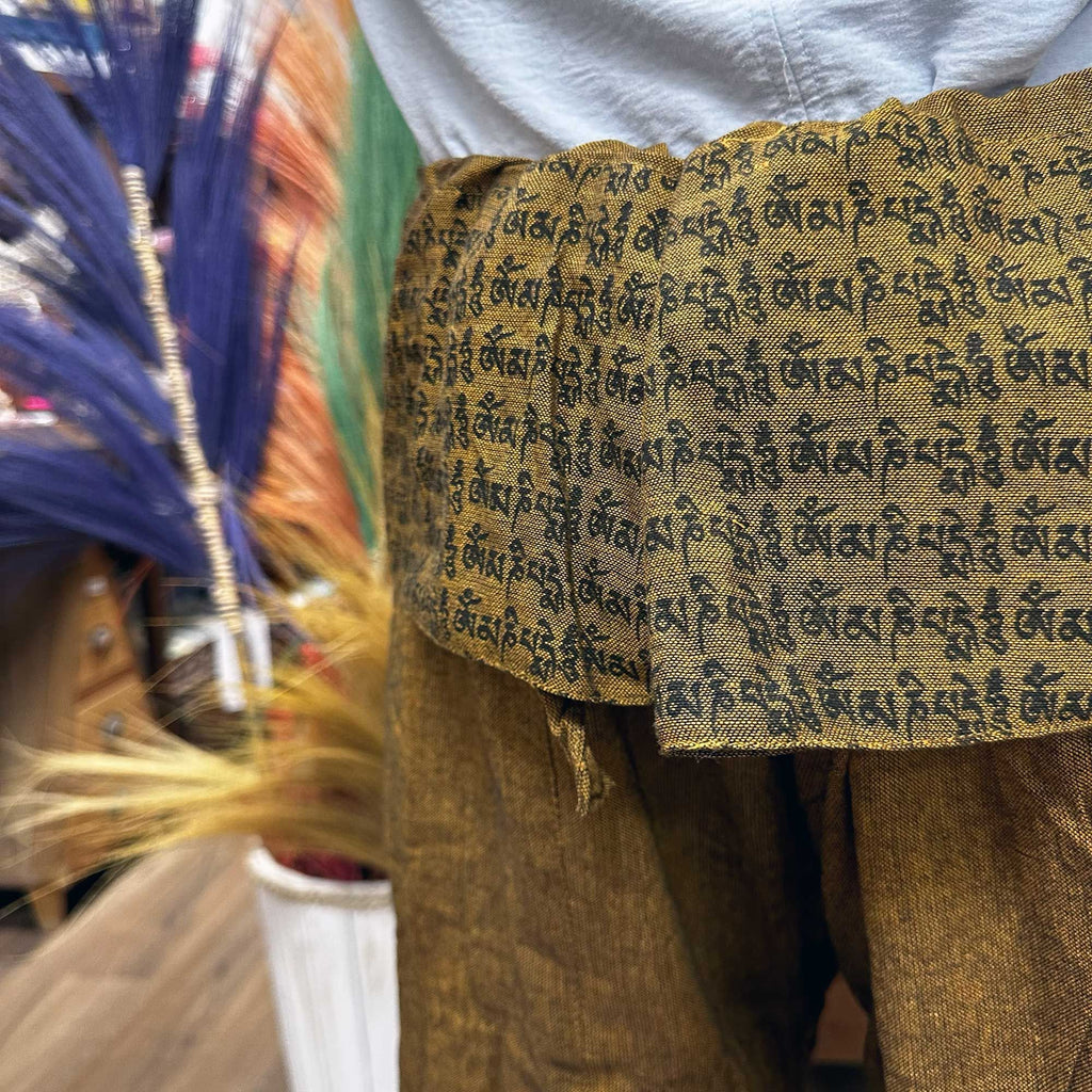 Yoga and Festival Pants Thai Fisherman with Mandala Mantra Design