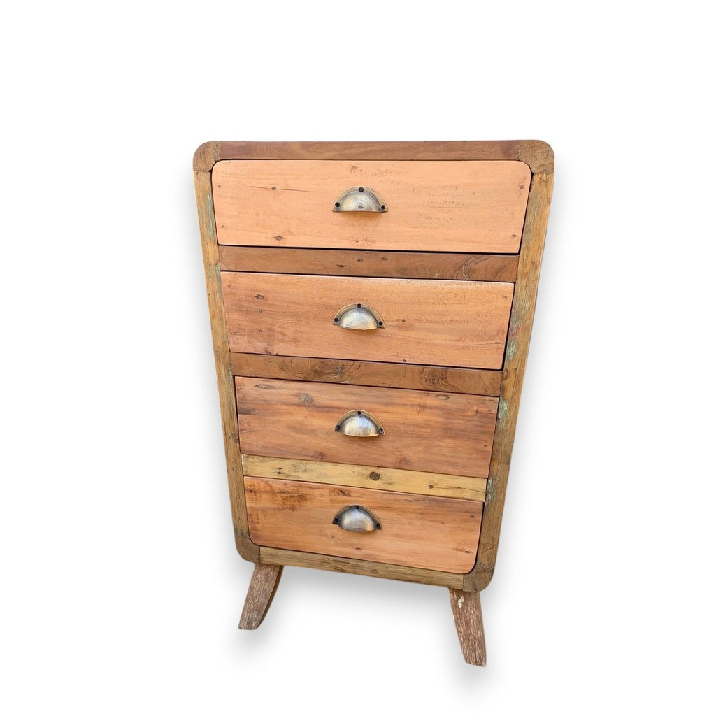 4 Draws Storage Unit in Recycled Wood for Stylish Home Decor