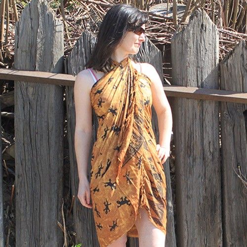 Bali Gecko Sarongs in Chocolate Stylish Versatile Fashion Accessory
