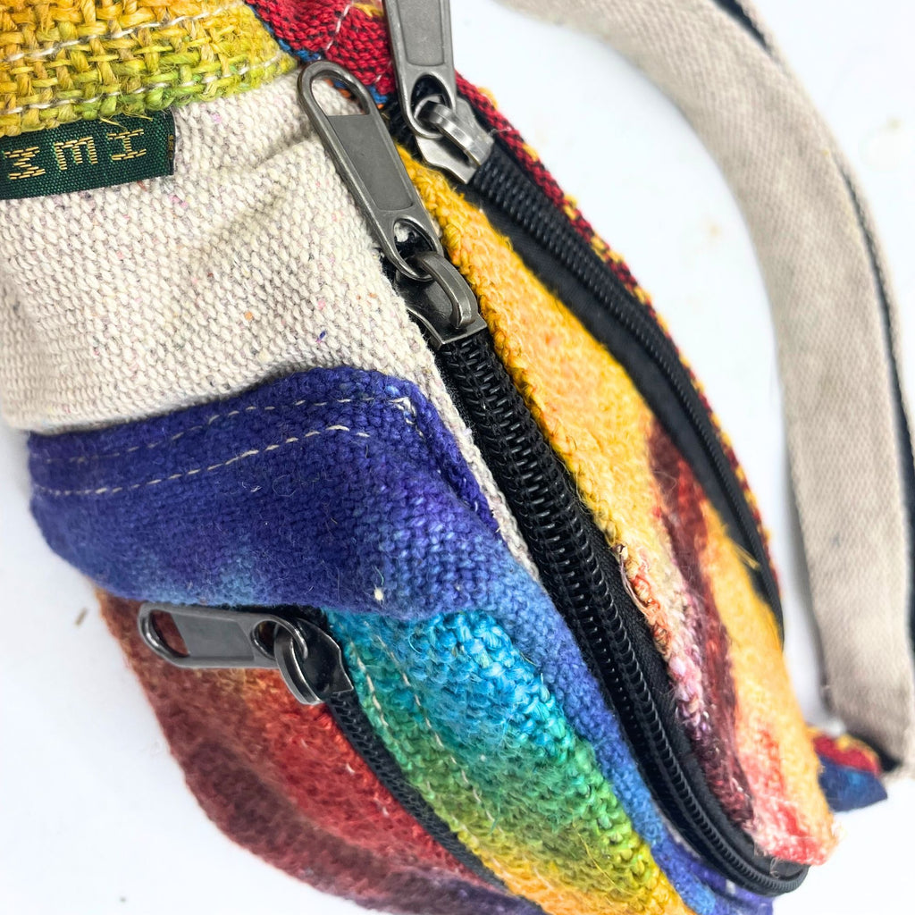 Tiedye Hemp Bum Bag with Adjustable Strap for Versatile Wear