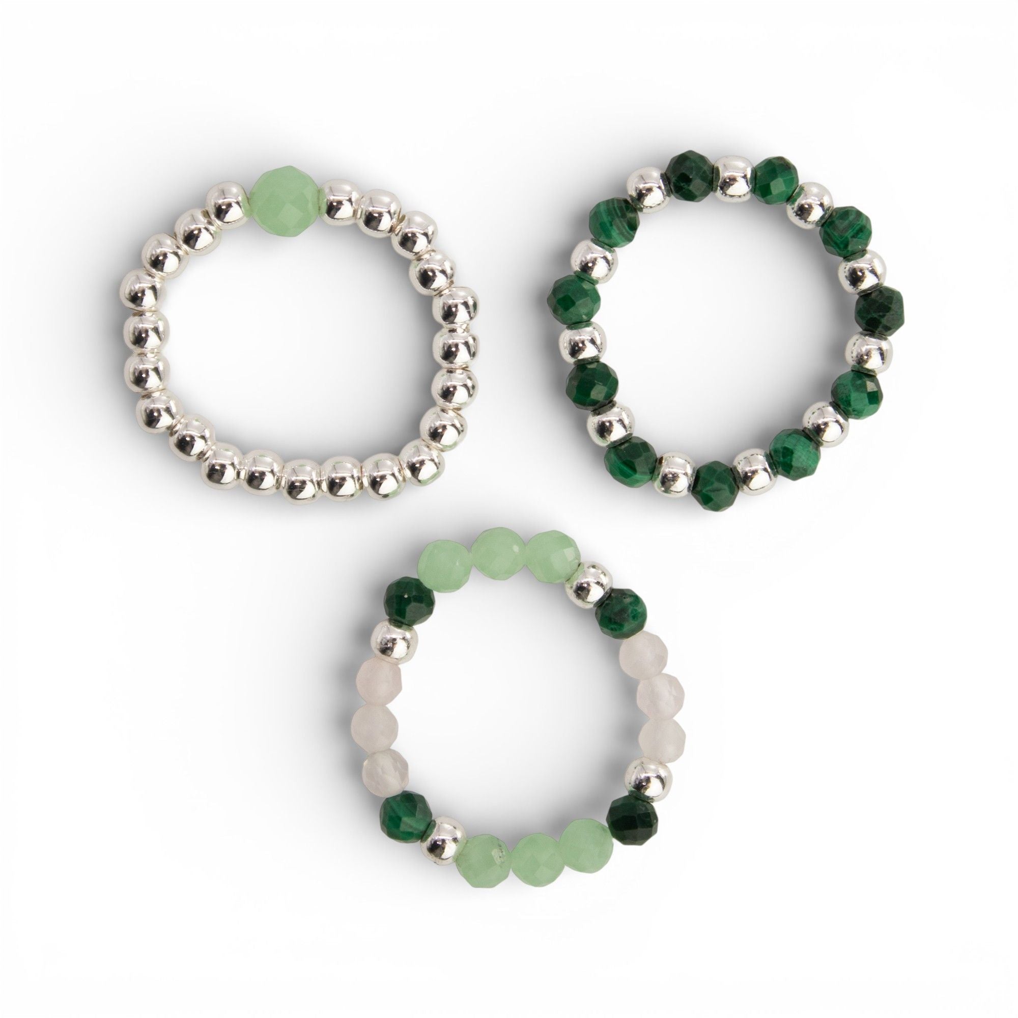 Nymph Spirit Gemstone Ring Set with Nature Inspired Design
