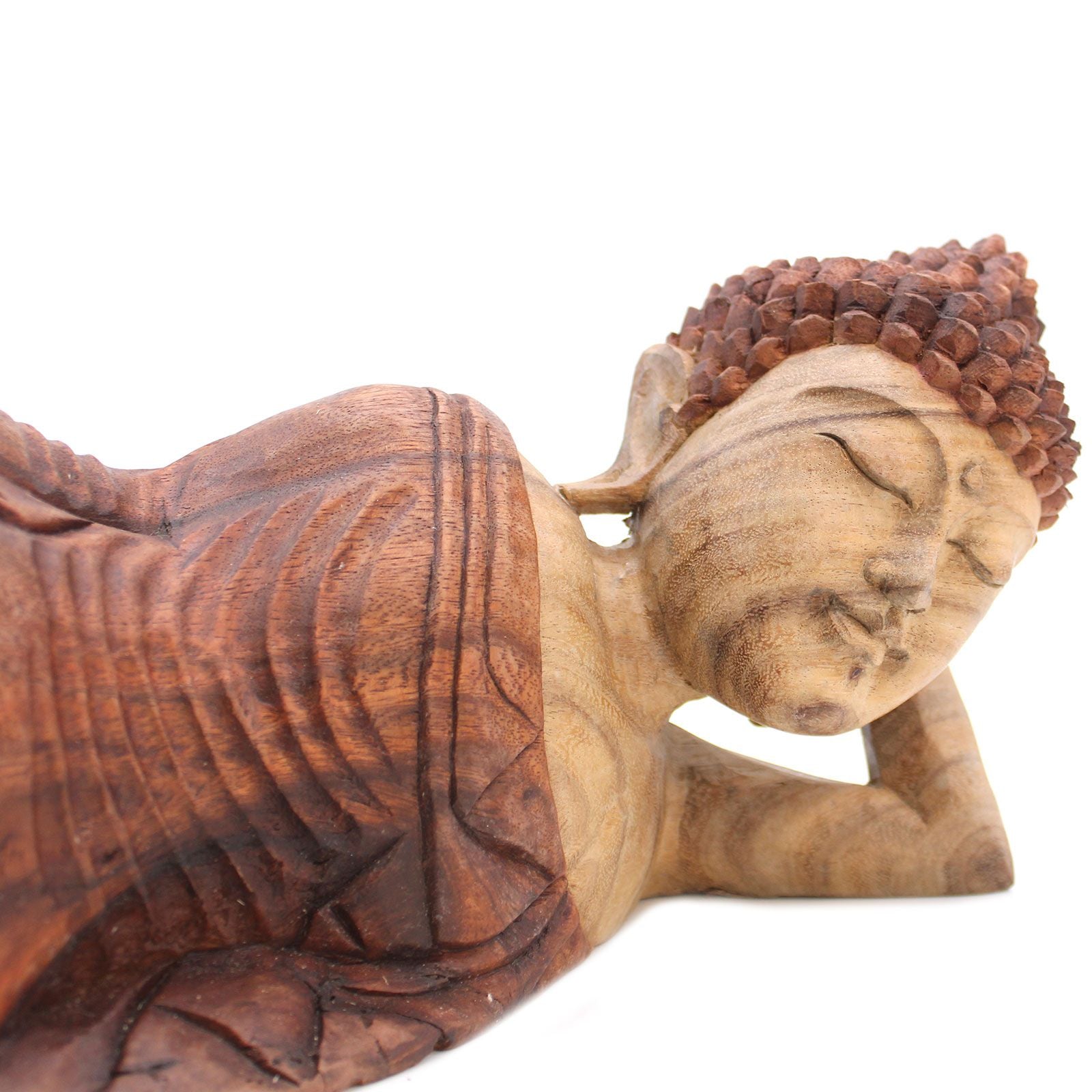 Sleeping Buddha Hand Carved Statue 50cm Unique Art Piece