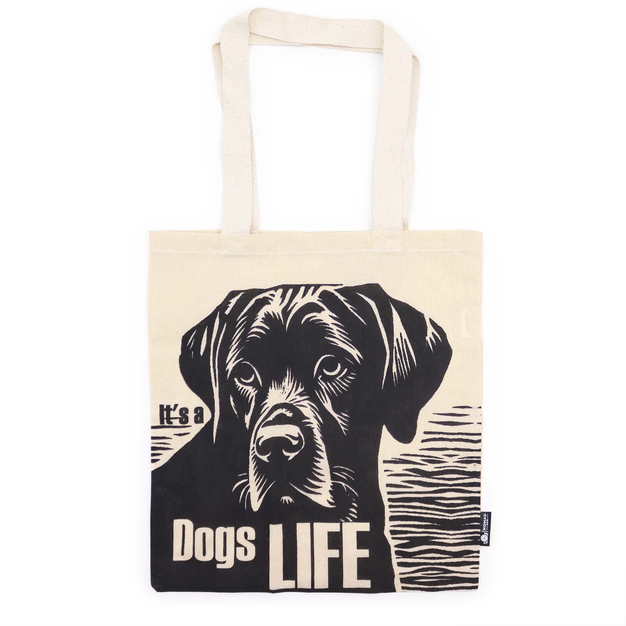 Iconic Basic Tote Bag Dog's Life Natural Cotton for Daily Use