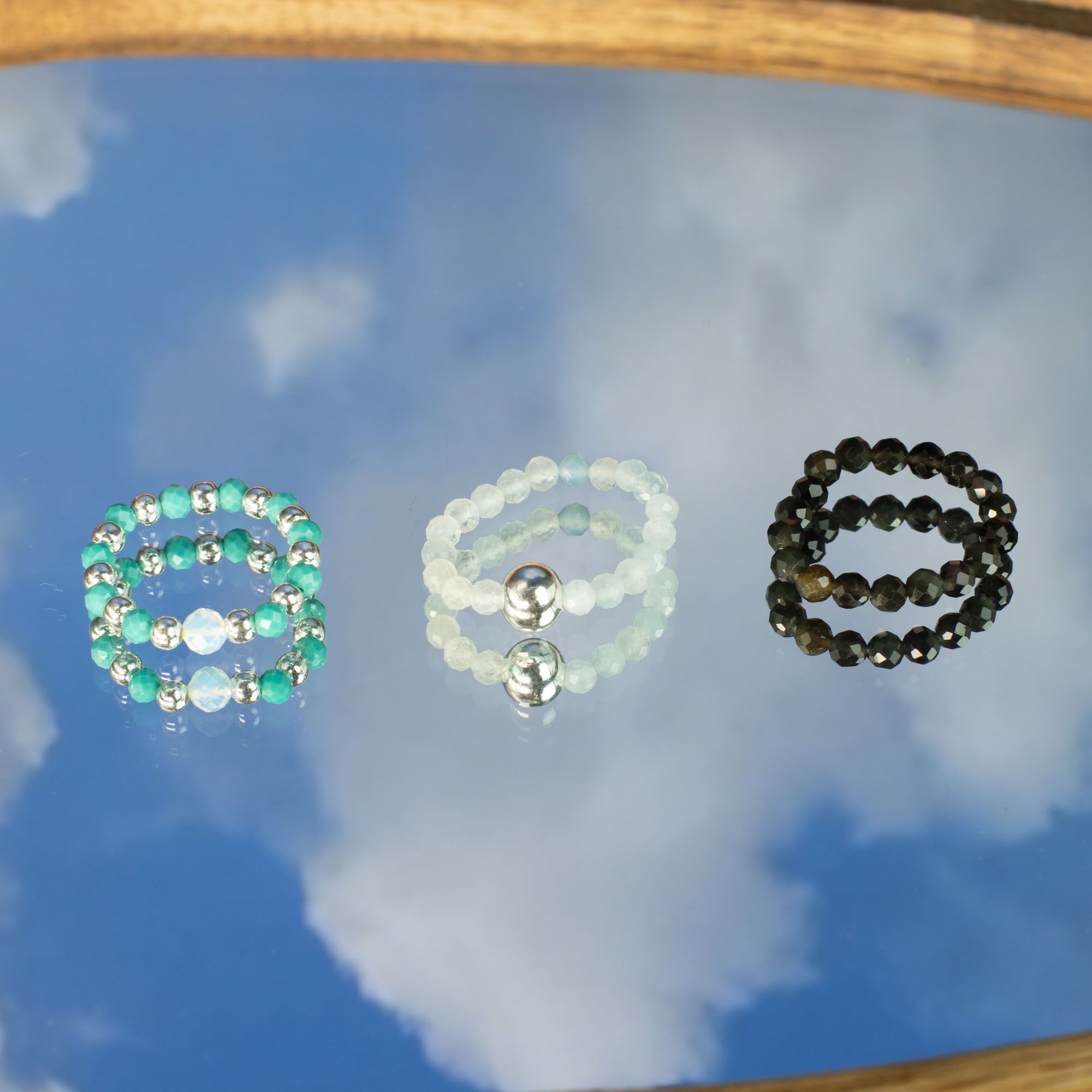 Nymph Spirit Gemstone Ring Set Endless Ocean for Unique Style