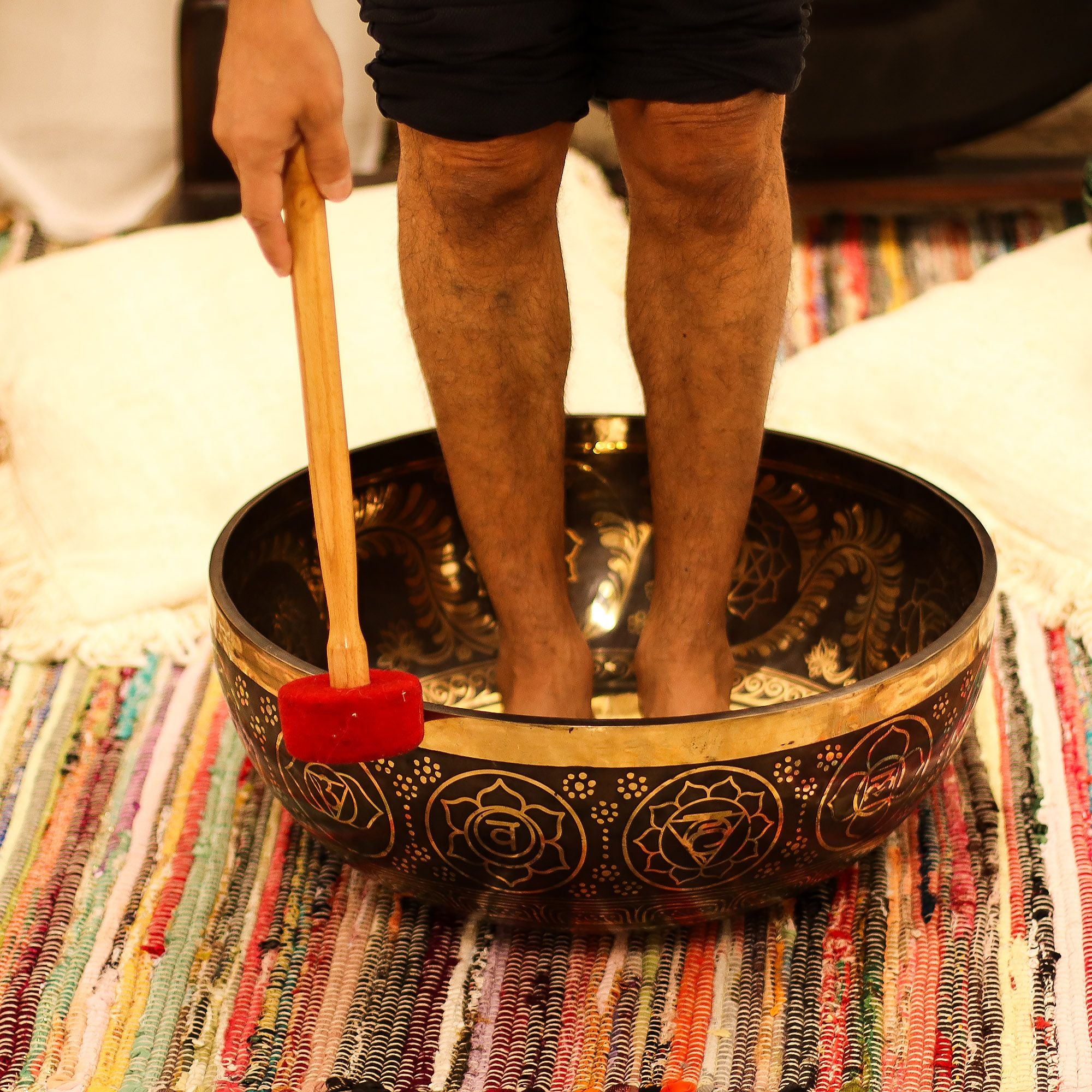 Engraved - Huge Vibrational Feet Standing Bowl - 50x20cm (10.7kg)