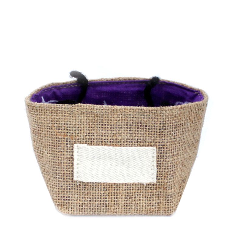 Natural Jute Cotton Gift Bag with Lavender Lining for Gifting