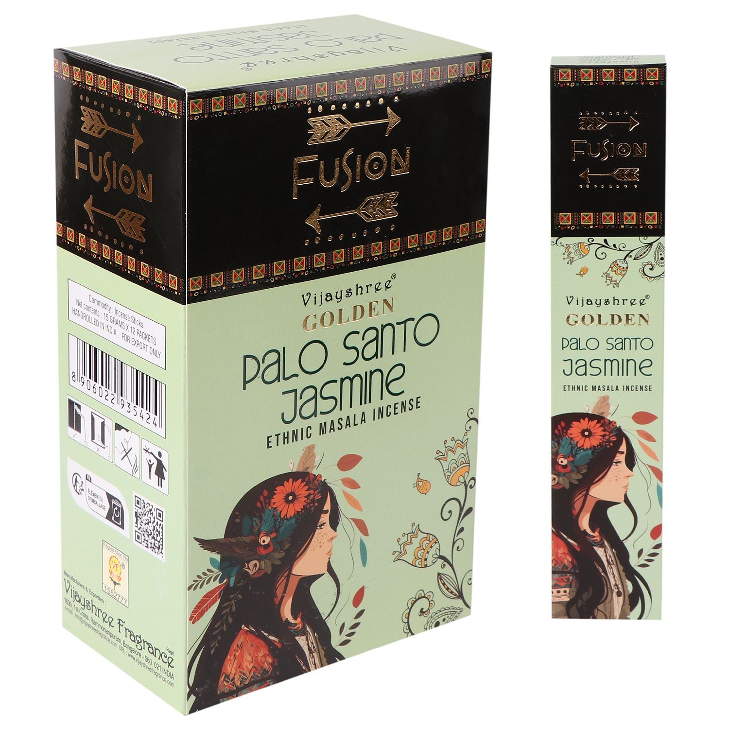 15g Golden Palo Santo and Jasmine Incense Sticks for Aromatic Bliss