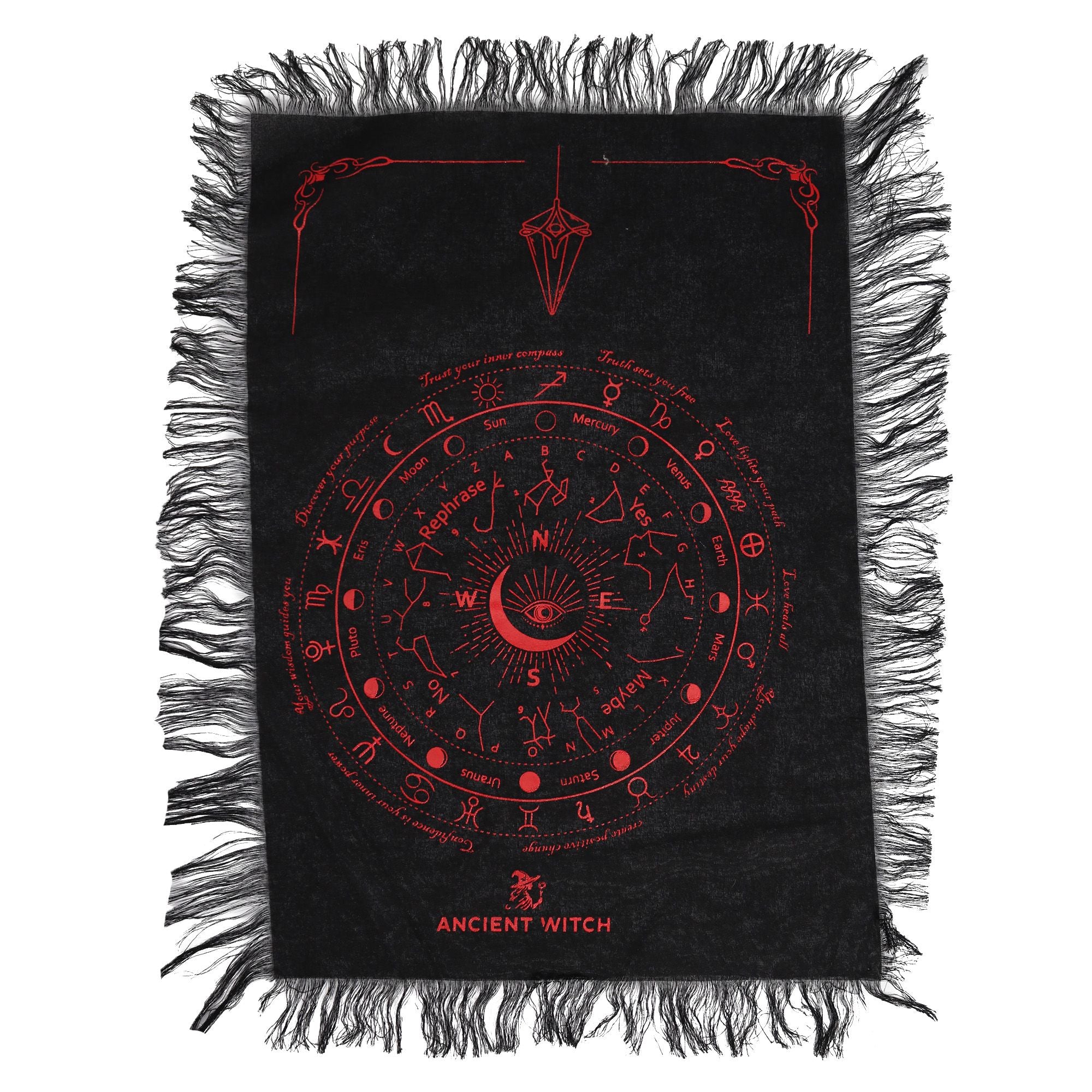 Ancient Witch Pendulum Divination Cloth with All Seeing Eye Design