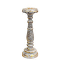 Medium White Gold Candle Stand for Vintage Home Décor Accent