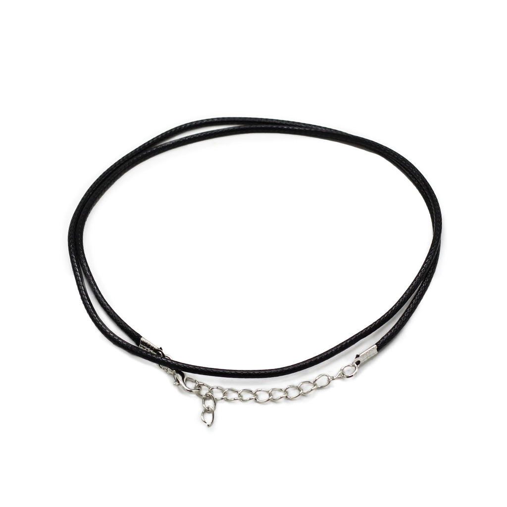 Elegant Black Waxed Pendant Cord 2mm x 55cm for Jewellery Making