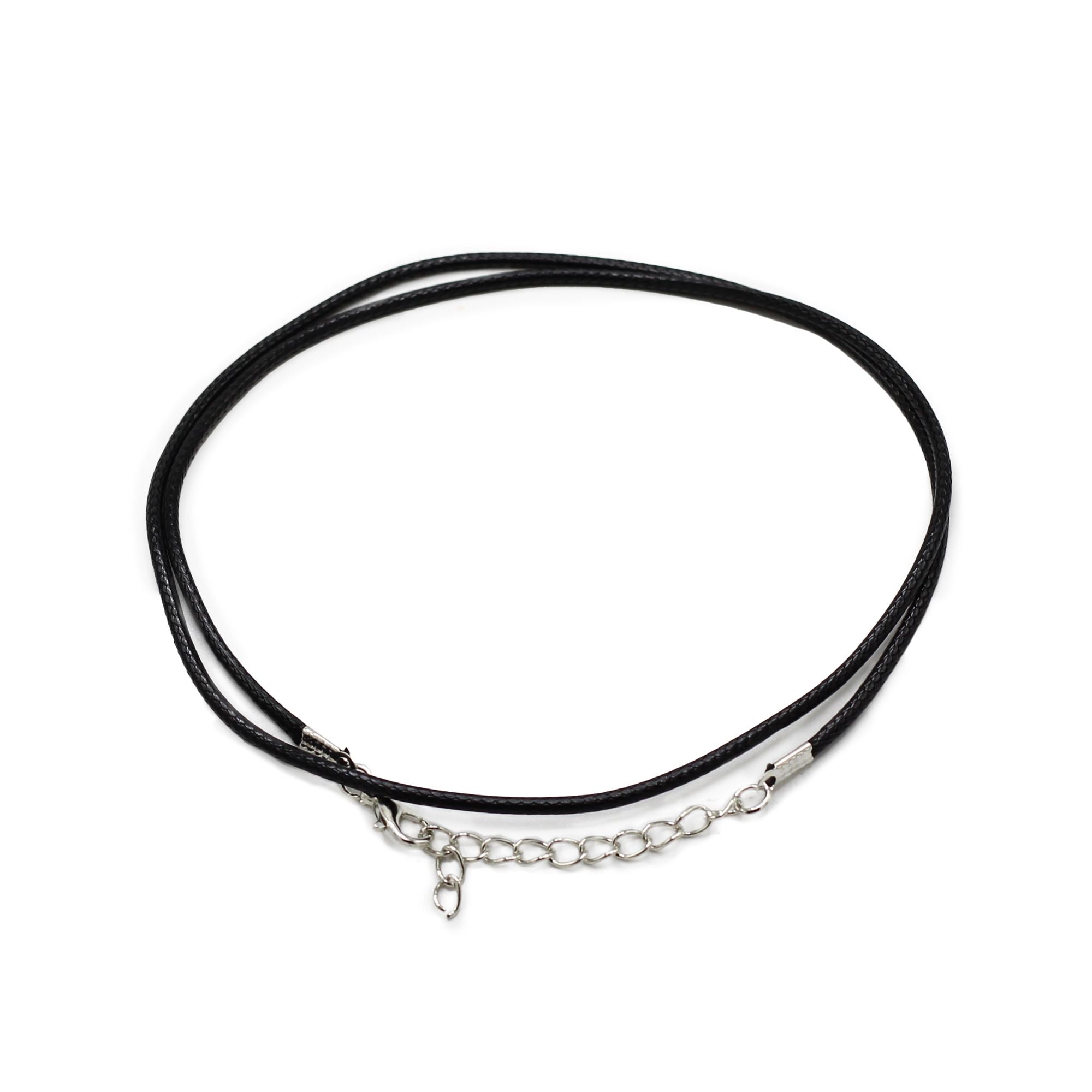 Elegant Black Waxed Pendant Cord 2mm x 55cm for Jewellery Making