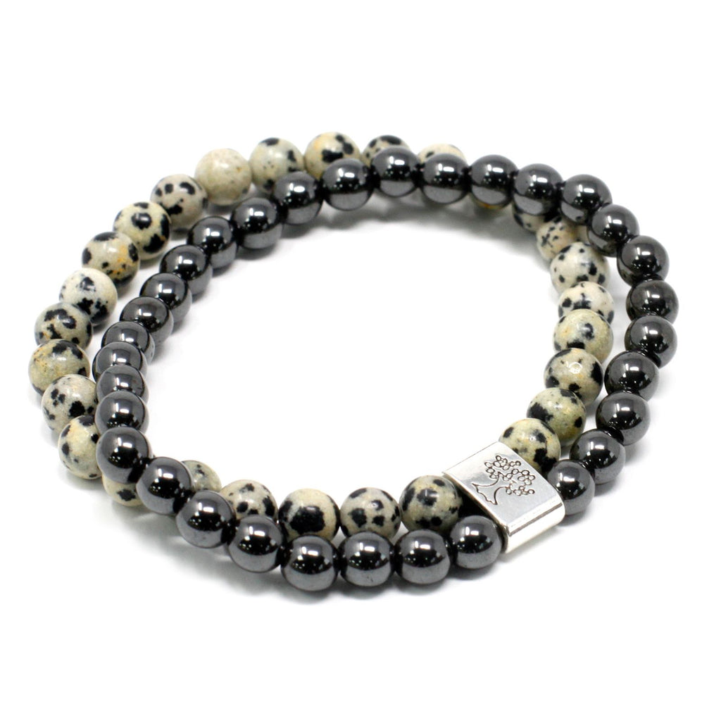 Magnetic Gemstone Bracelet Dalmation Jasper for Everyday Style
