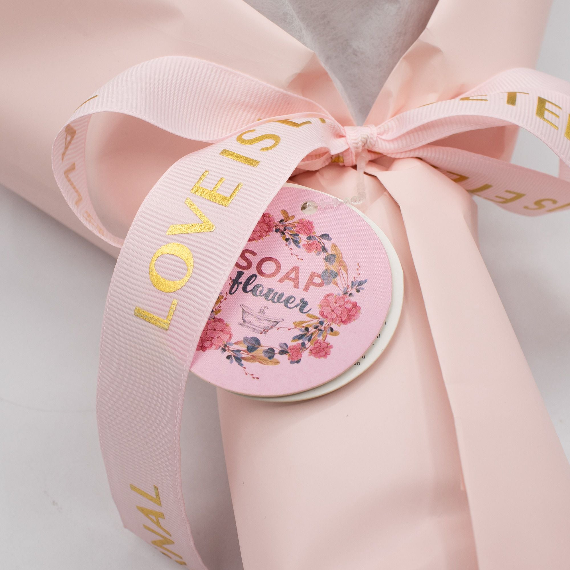 Large Pink Roses Bouquet Love is Eternal Gift Card for Any Occasion