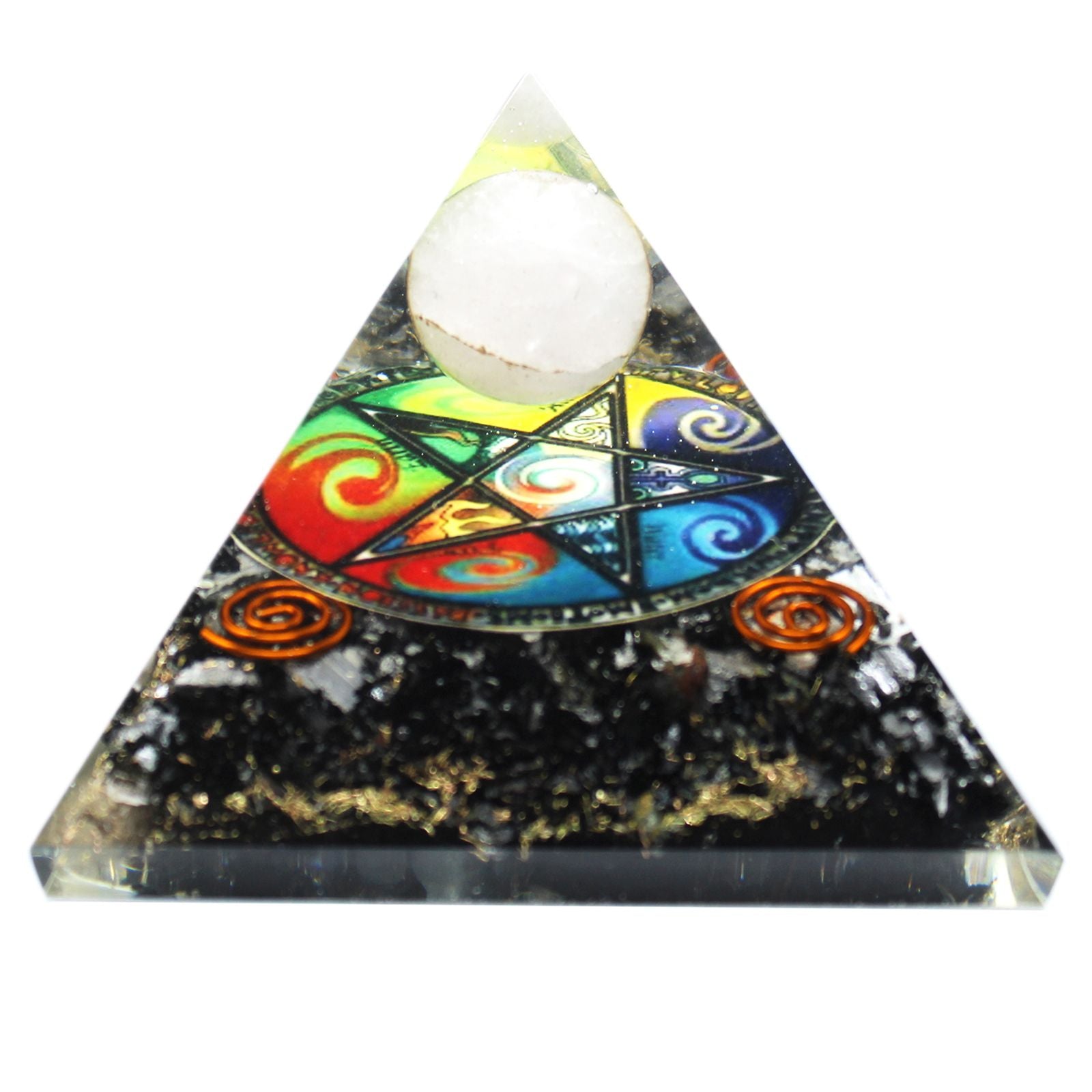 Orgonite Pyramid Midnight Pentagon Unique Decorative Home Accent