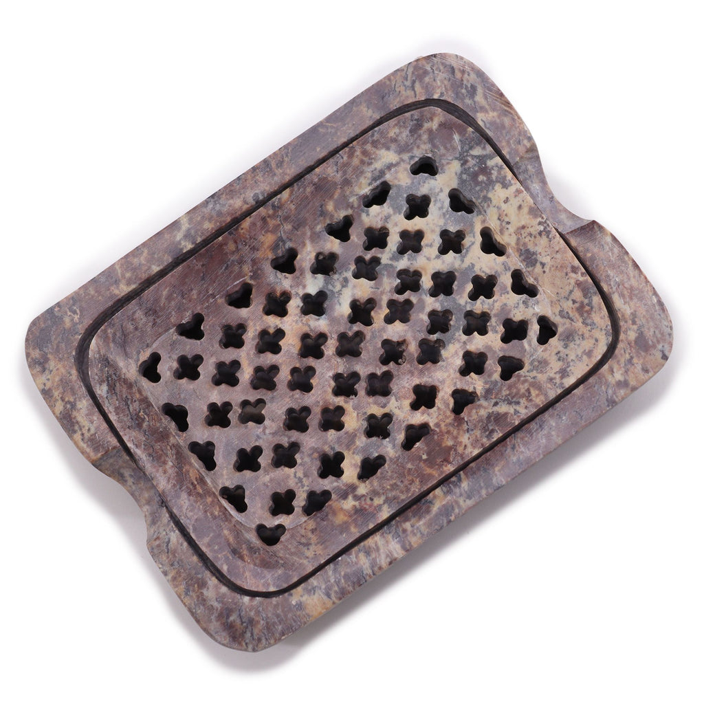 Classic Square Soapstone Soap Dish and Drainer for Bathrooms