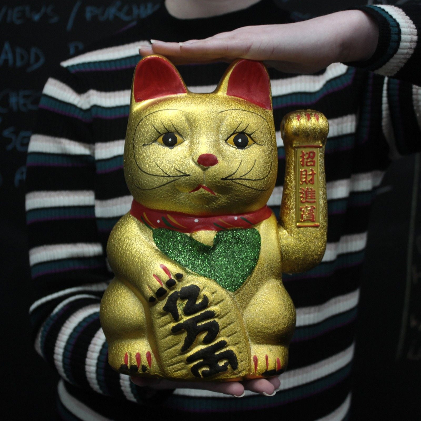 V.Large Money Cat Waving Lucky Cat for Home and Office Decor
