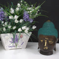 Large Classic Brass Buddha Head for Tranquil Home and Spa Decor