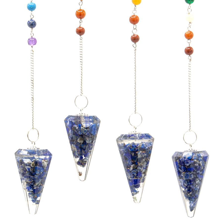 Orgonite Power Chakra Pendulum with Lapis Stone for Energy Balance