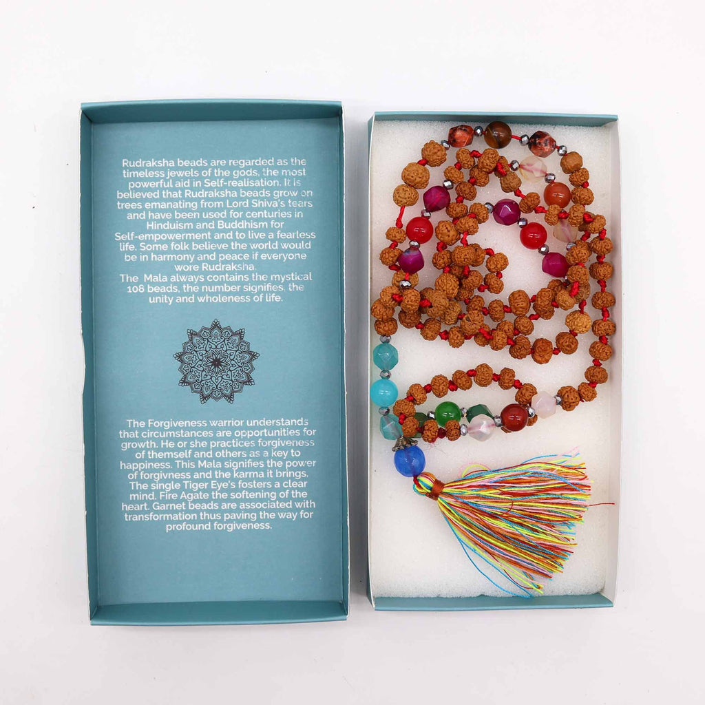 Bali Mala Necklace Forgiveness Warrior for Mindful Living Journey