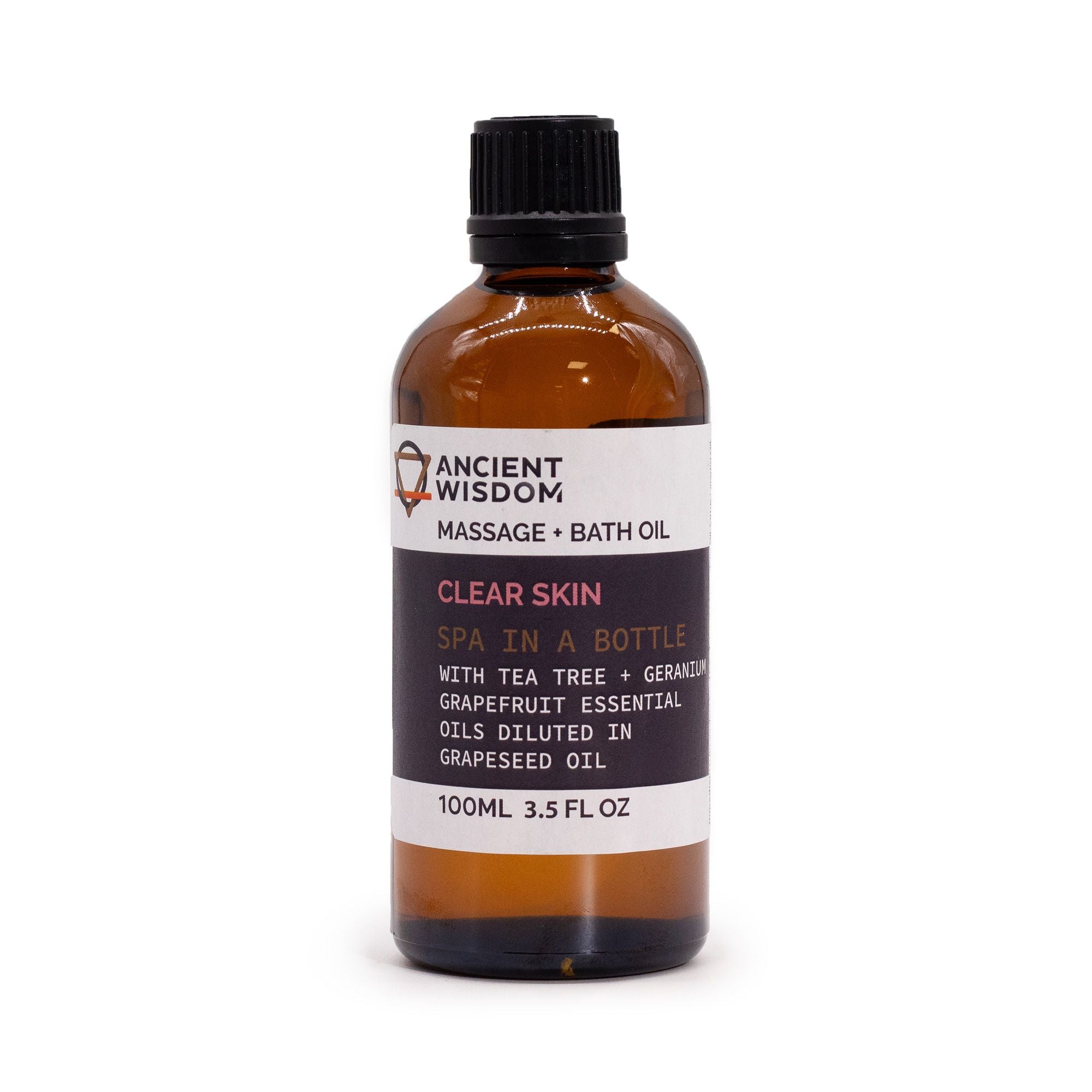 Clear Skin Massage Oil 100ml with Essential Oils for Skin Care
