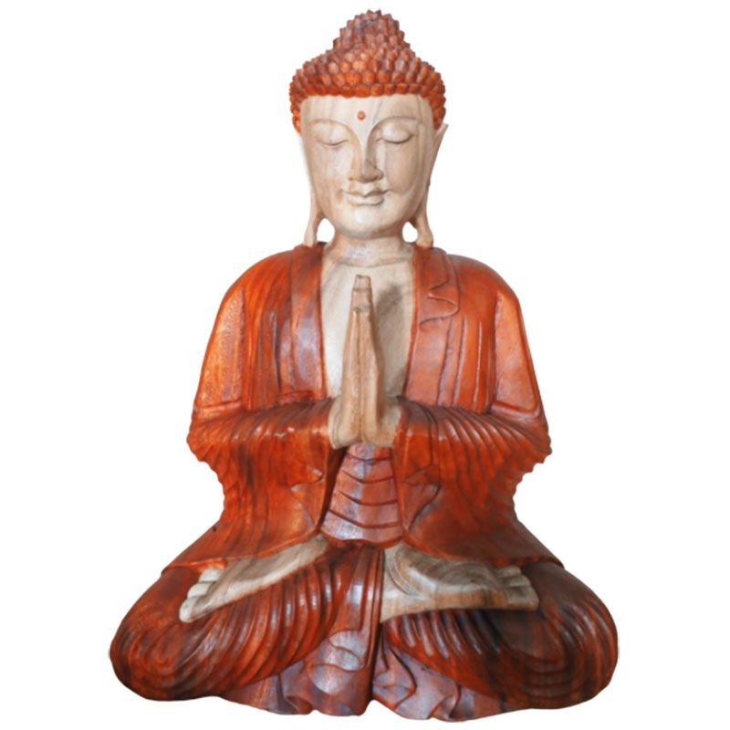 Hand Carved Buddha Statue 60cm Welcome for Home Decor