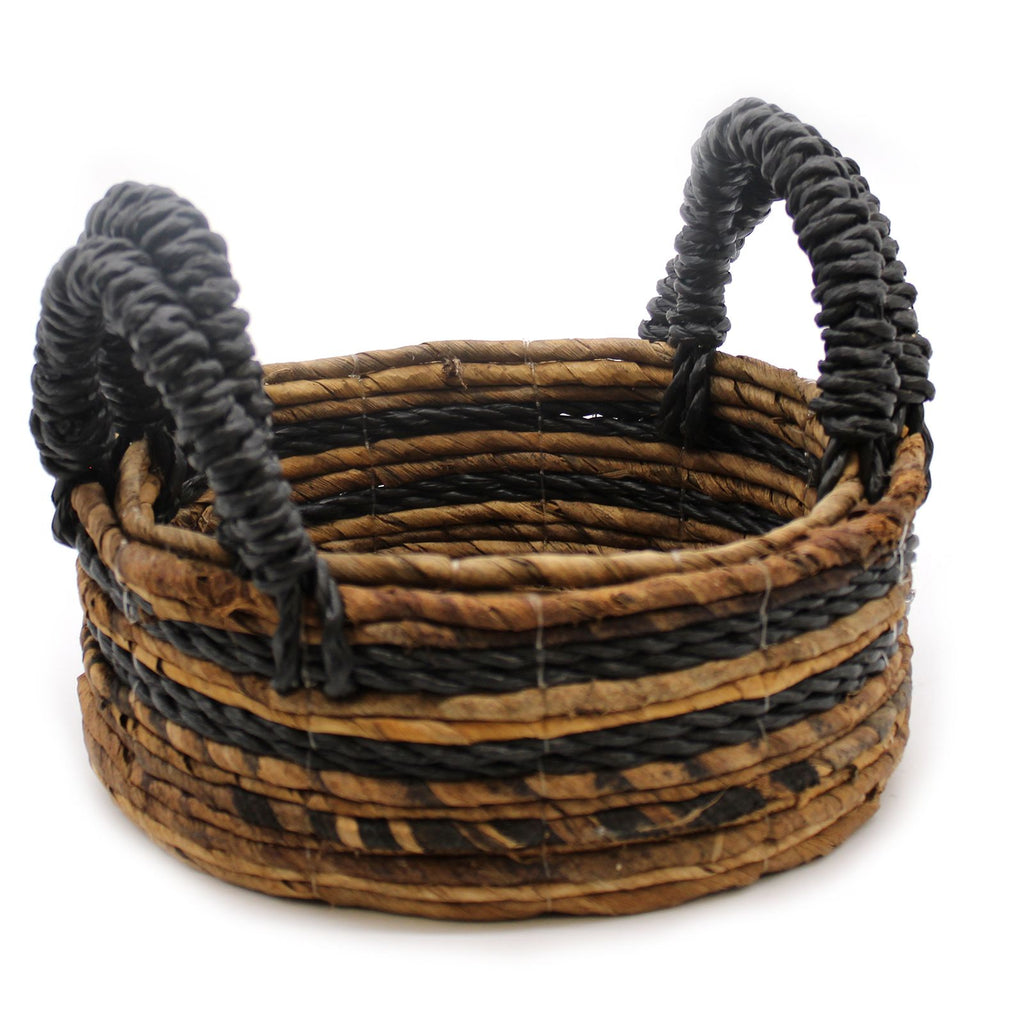 Banana Leaf & Hitam Raffia Basket Set of 2 for Home Organisation
