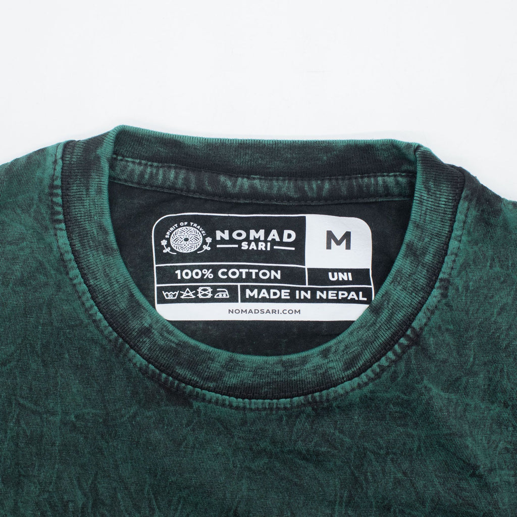 Nomad Sari Stonewashed Cotton T Shirt with Tree of Life Design