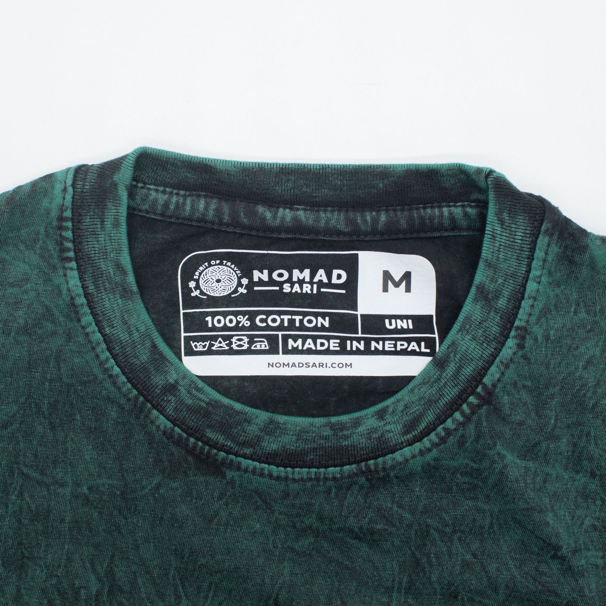 Nomad Sari Stonewashed Cotton T Shirt with Tree of Life Design