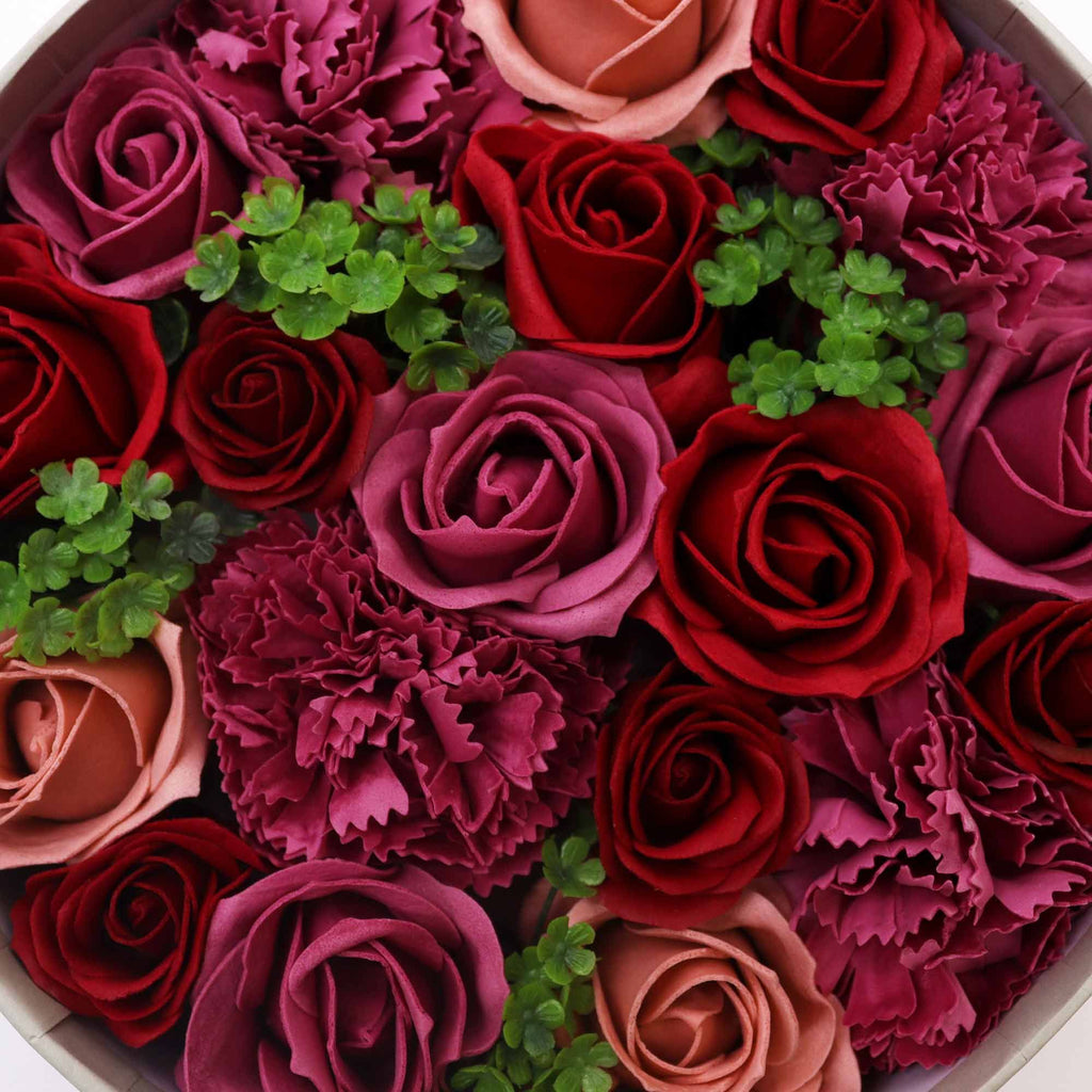 Round Box of Vintage Roses Soap Flowers for Elegant Gifting
