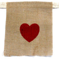 Natural Bunting I LOVE YOU Large with Hearts for Parties