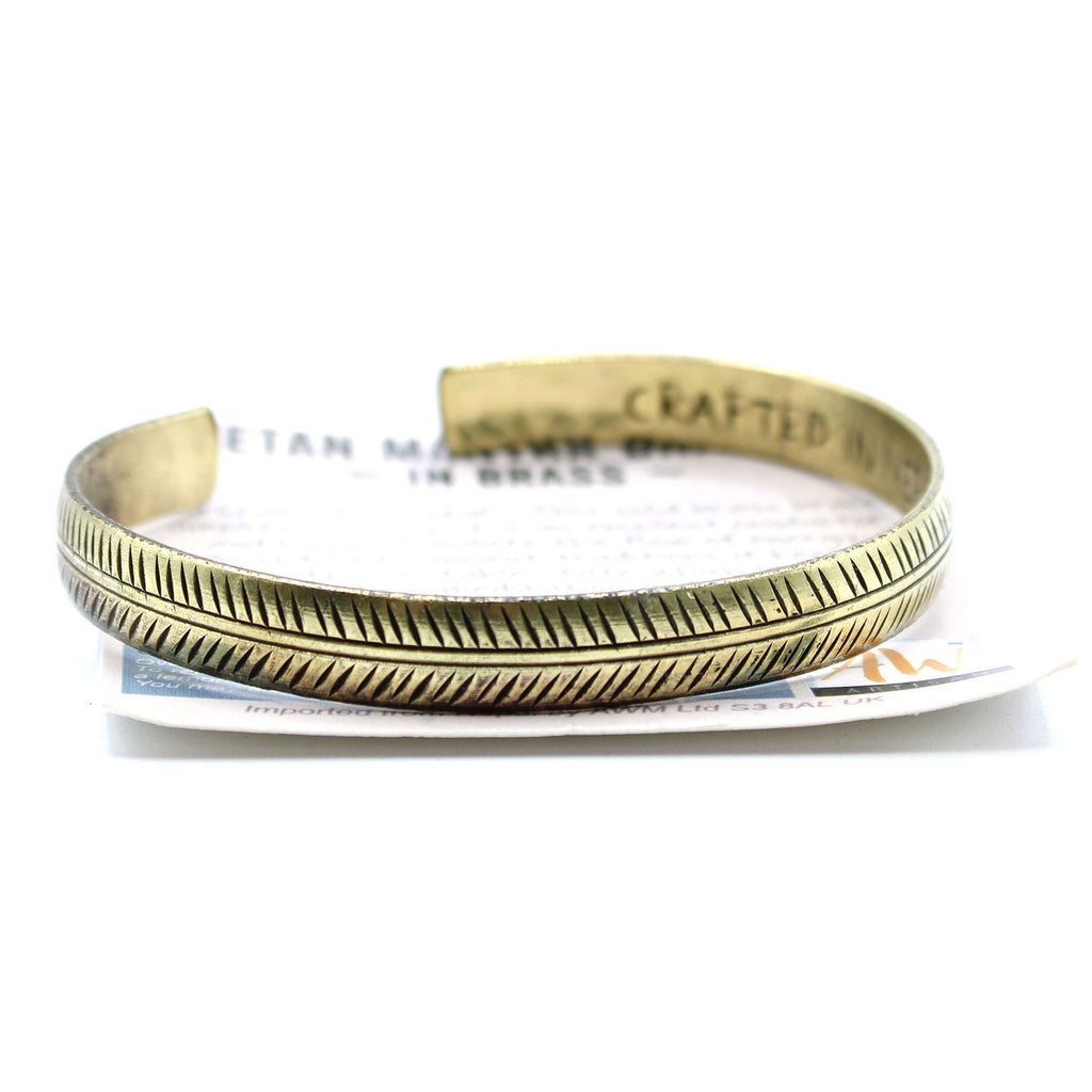 Brass Tibetan Bracelet Slim Tribal Leaf for Unique and Elegant Style