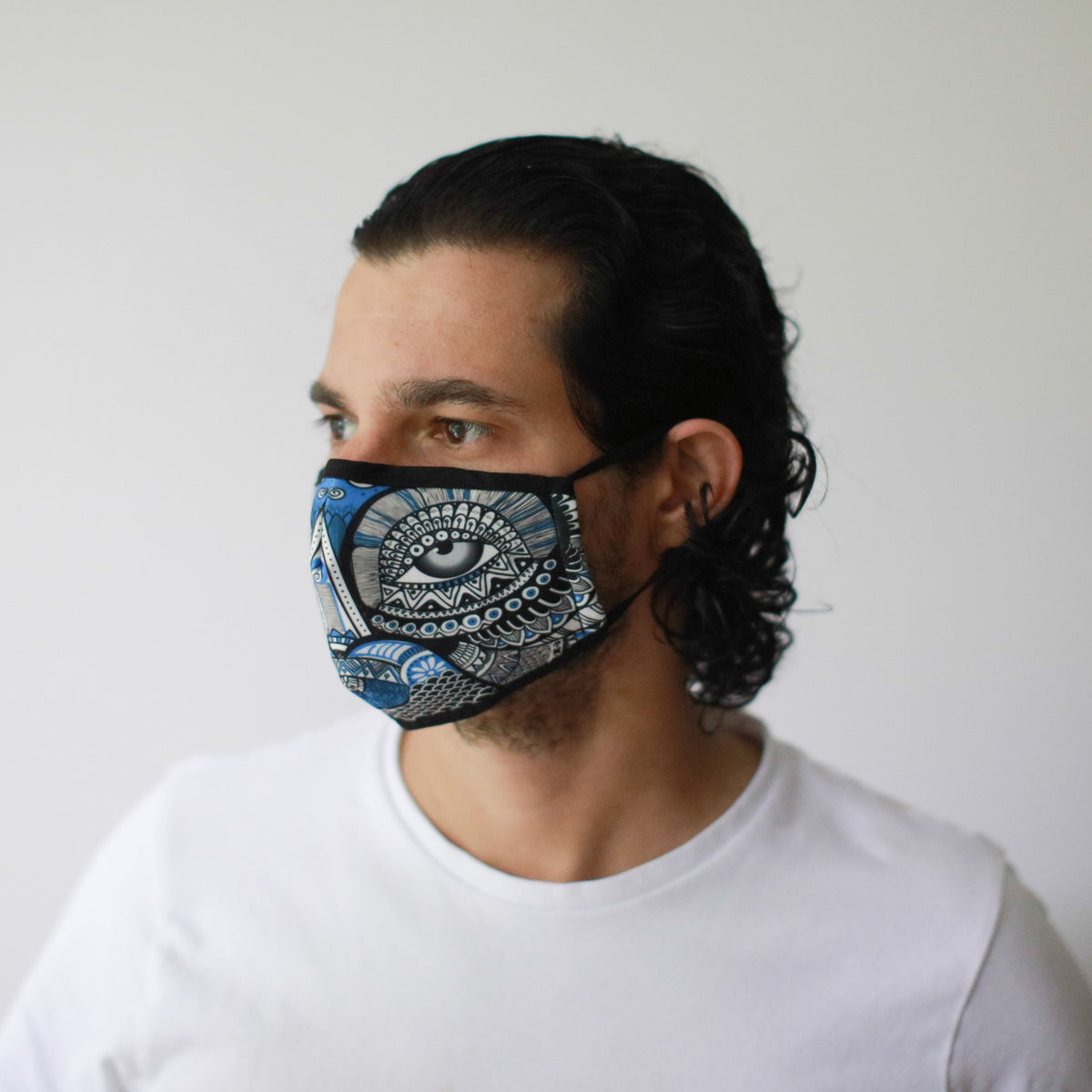 Reusable Poly-Cotton Face Mask with Filter Pocket – Mystical Owl (Adult)