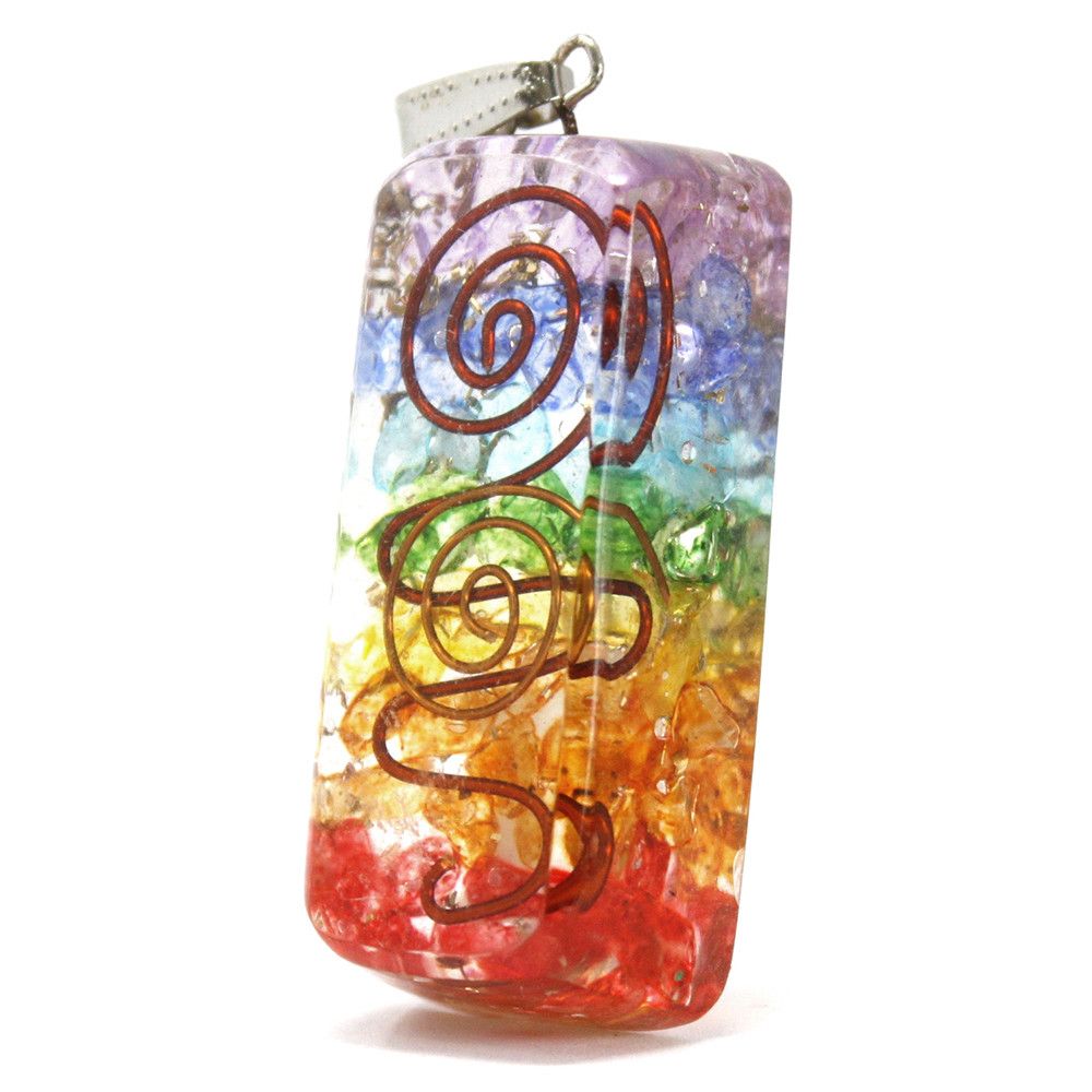 Orgonite Power Pendant Rainbow Copper Attractor for Energy Boost