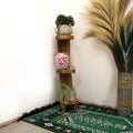 Natural Teak Log Shelve Display Unit with 3 Rustic Shelves