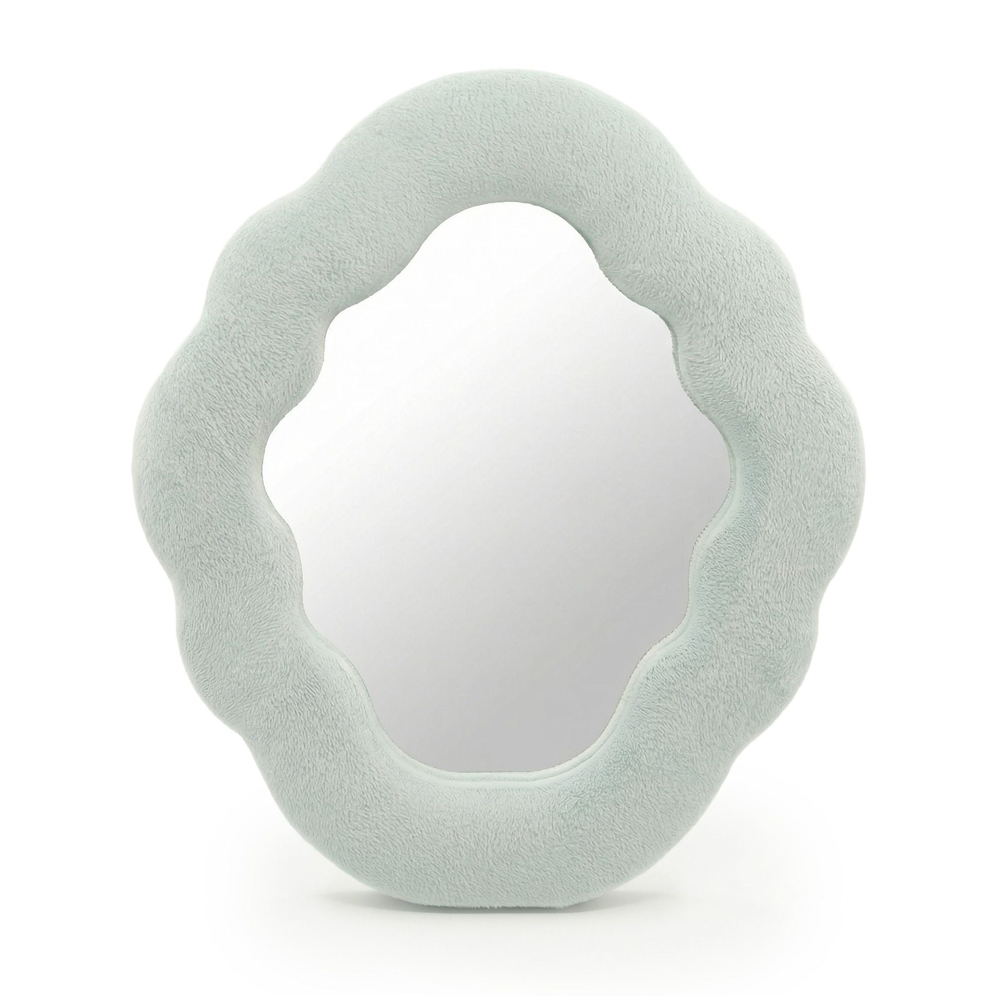 Soft Squiggly Mirror in Cloud Blue for Playful Home Decor