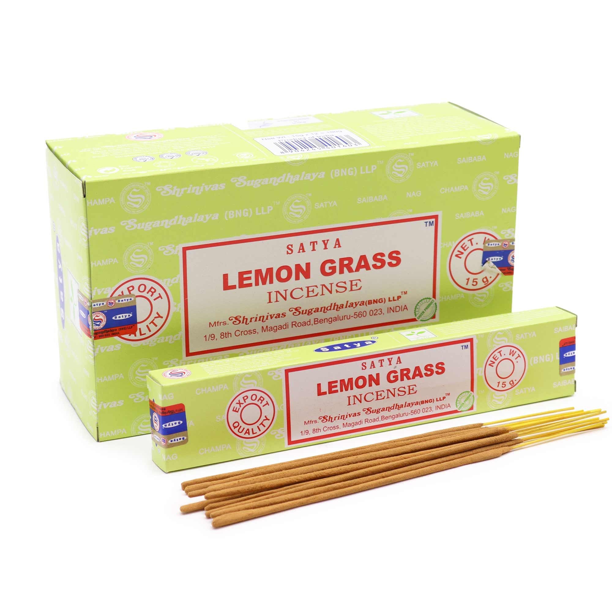 Satya Incense 15gm Lemongrass for Invigorating Home Fragrance