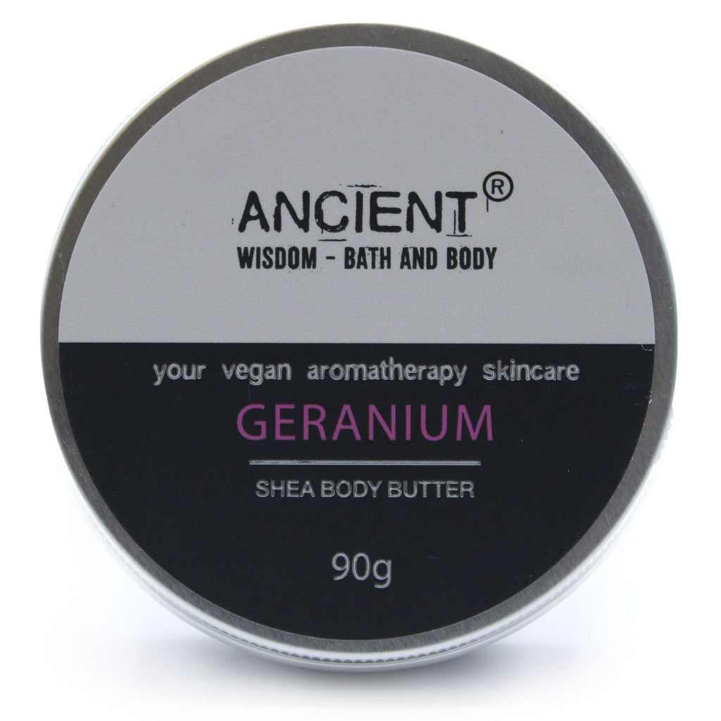 Aromatherapy Shea Body Butter 90g Infused with Geranium Scent