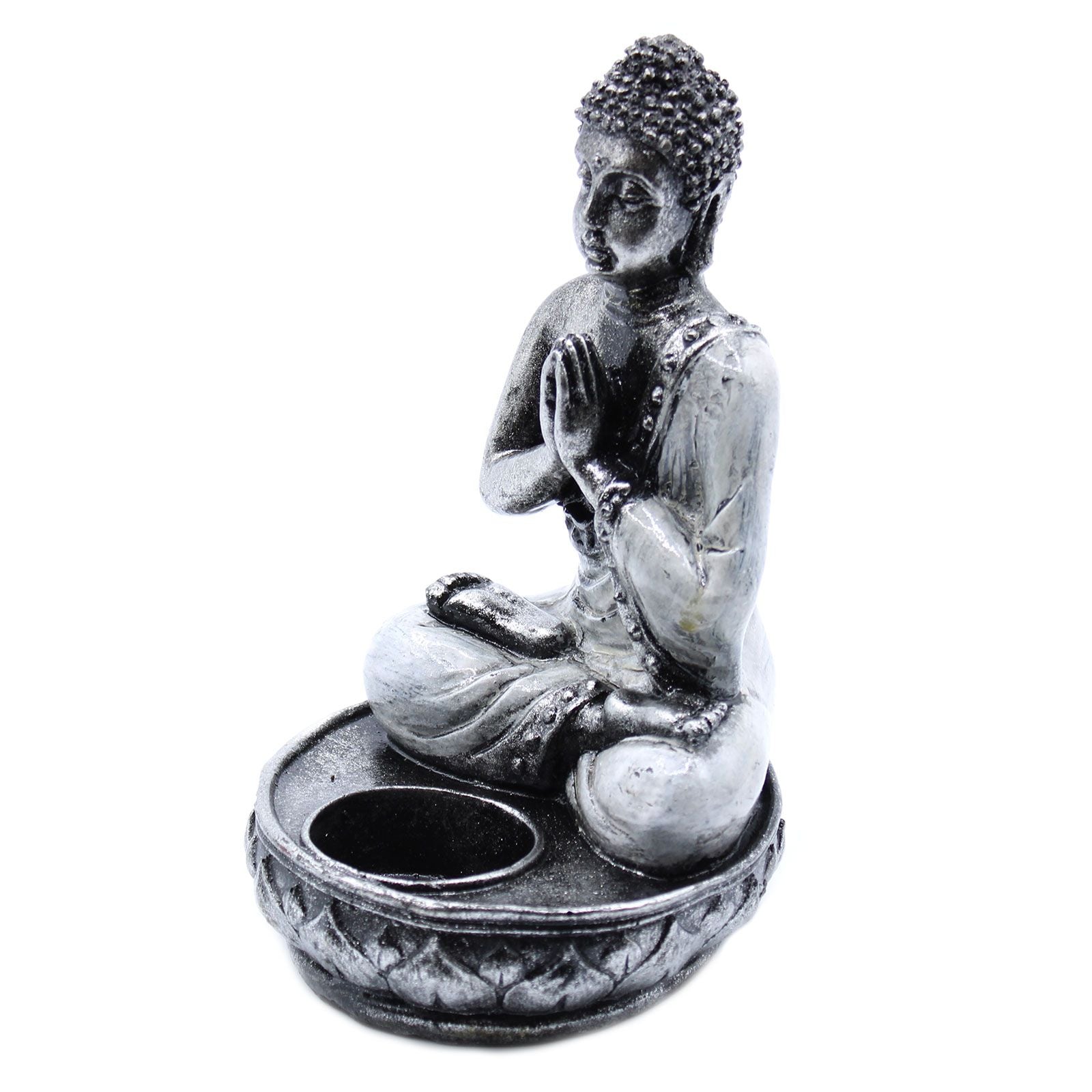 Medium White Buddha Candle Holder for Serene Home Decor