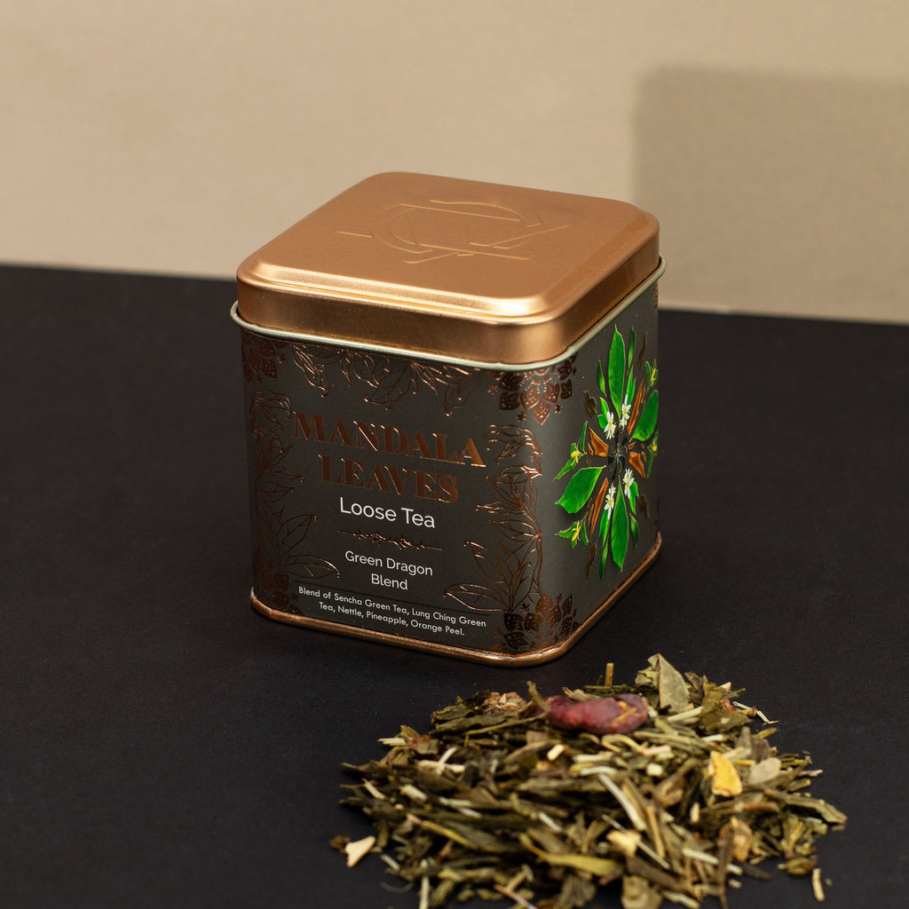 50g Green Dragon Tea Blend Energising Fruity Green Tea in Tin