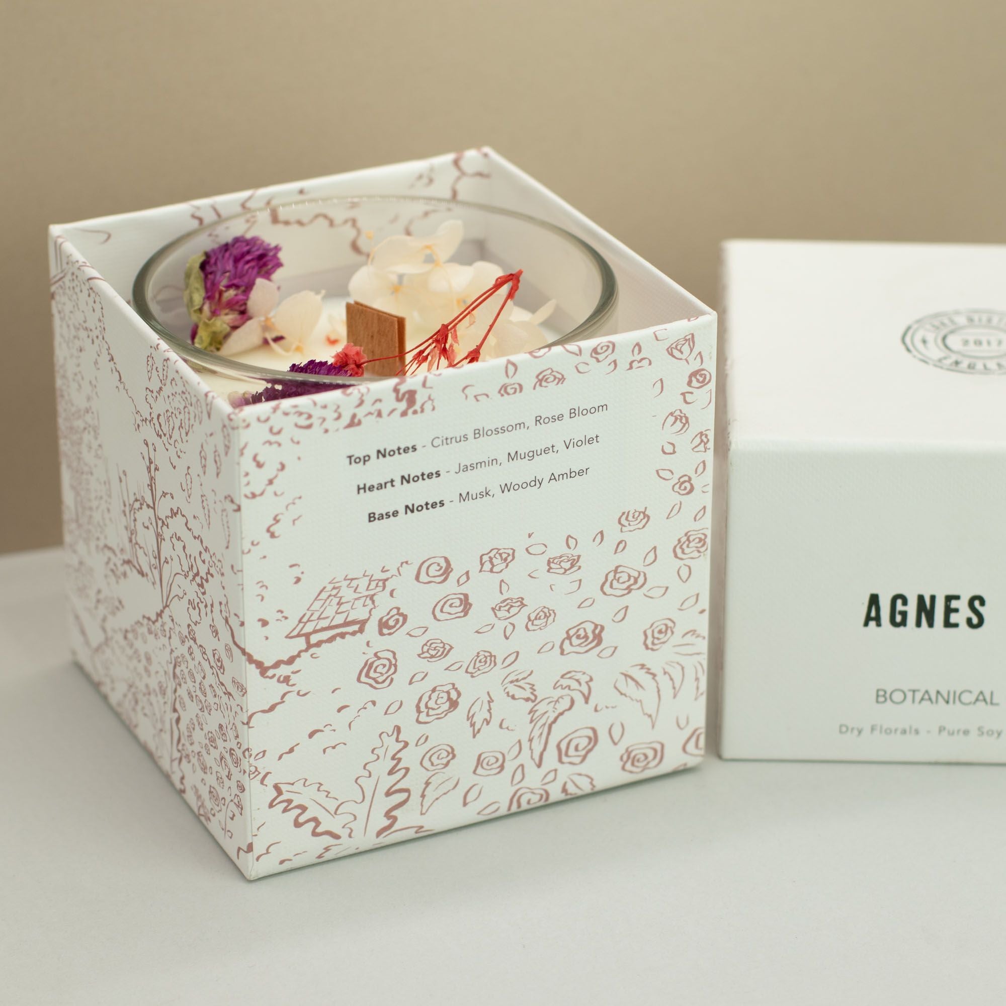 Agnes + Cat Botanical Soy Wax Candle - Roses Of Sawrey